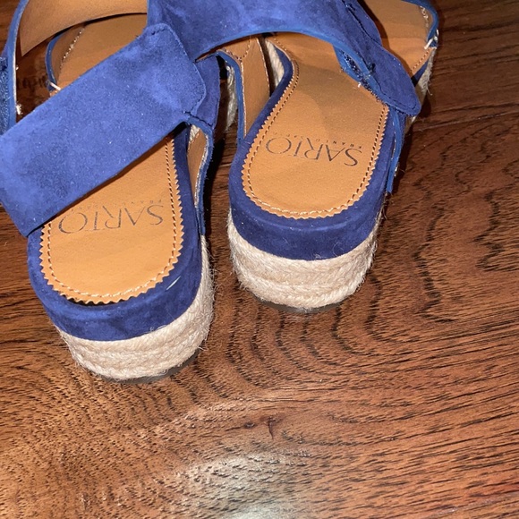 Franco Sarto Blue Suede Sandals, Size 5 - Picture 5 of 7